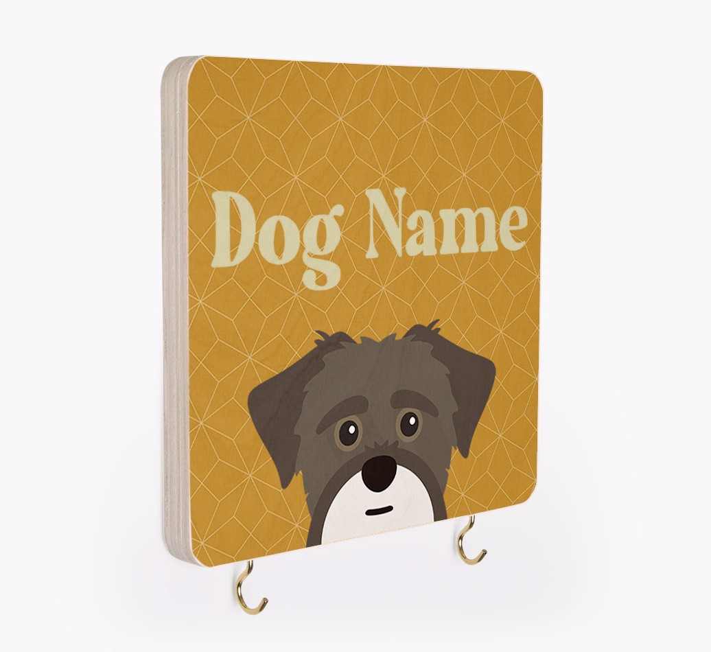 'Geometric Pattern' - Personalized {breedFullName} Lead & Collar Hanger