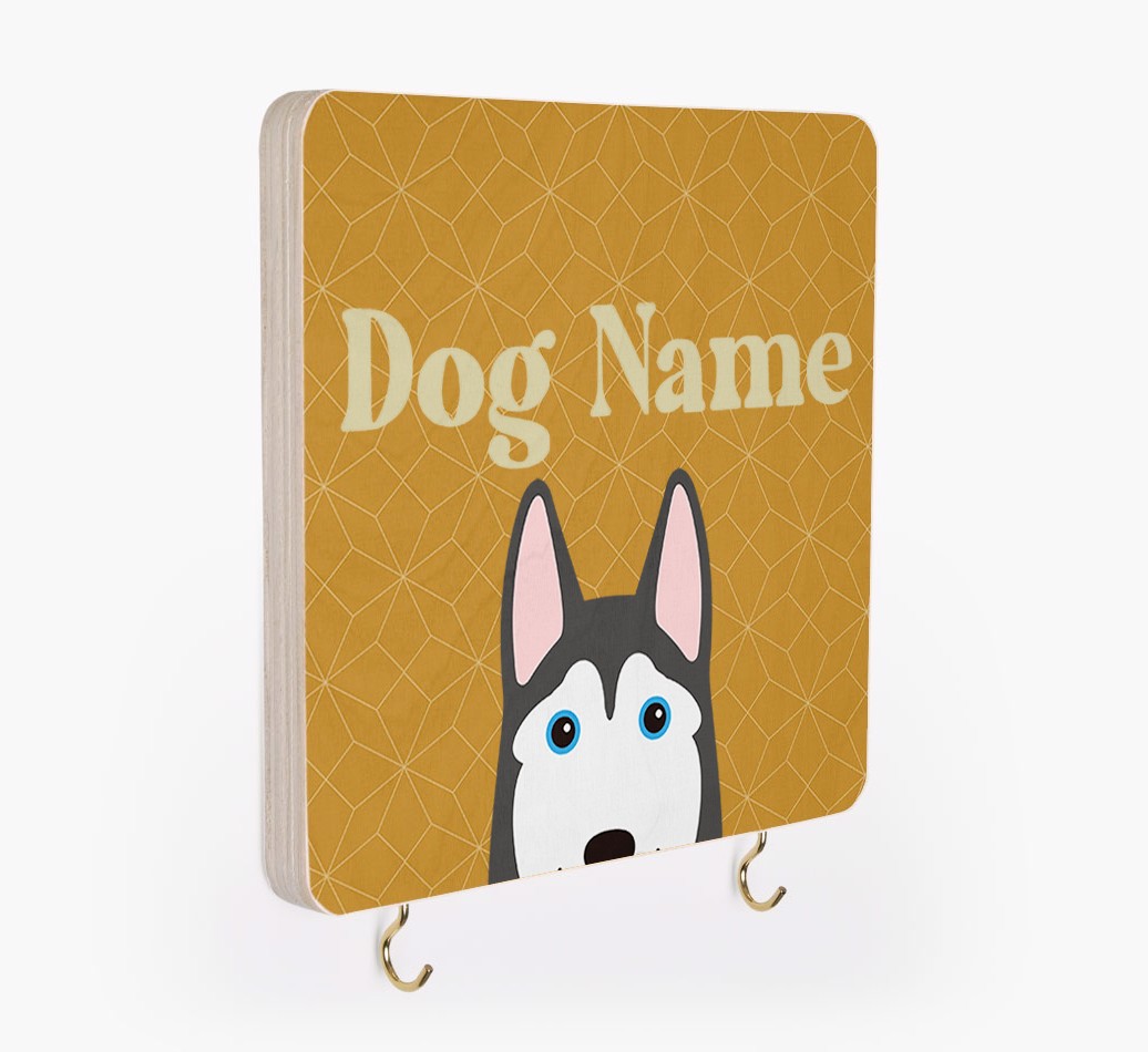 'Geometric Pattern' - Personalized {breedFullName} Lead & Collar Hanger