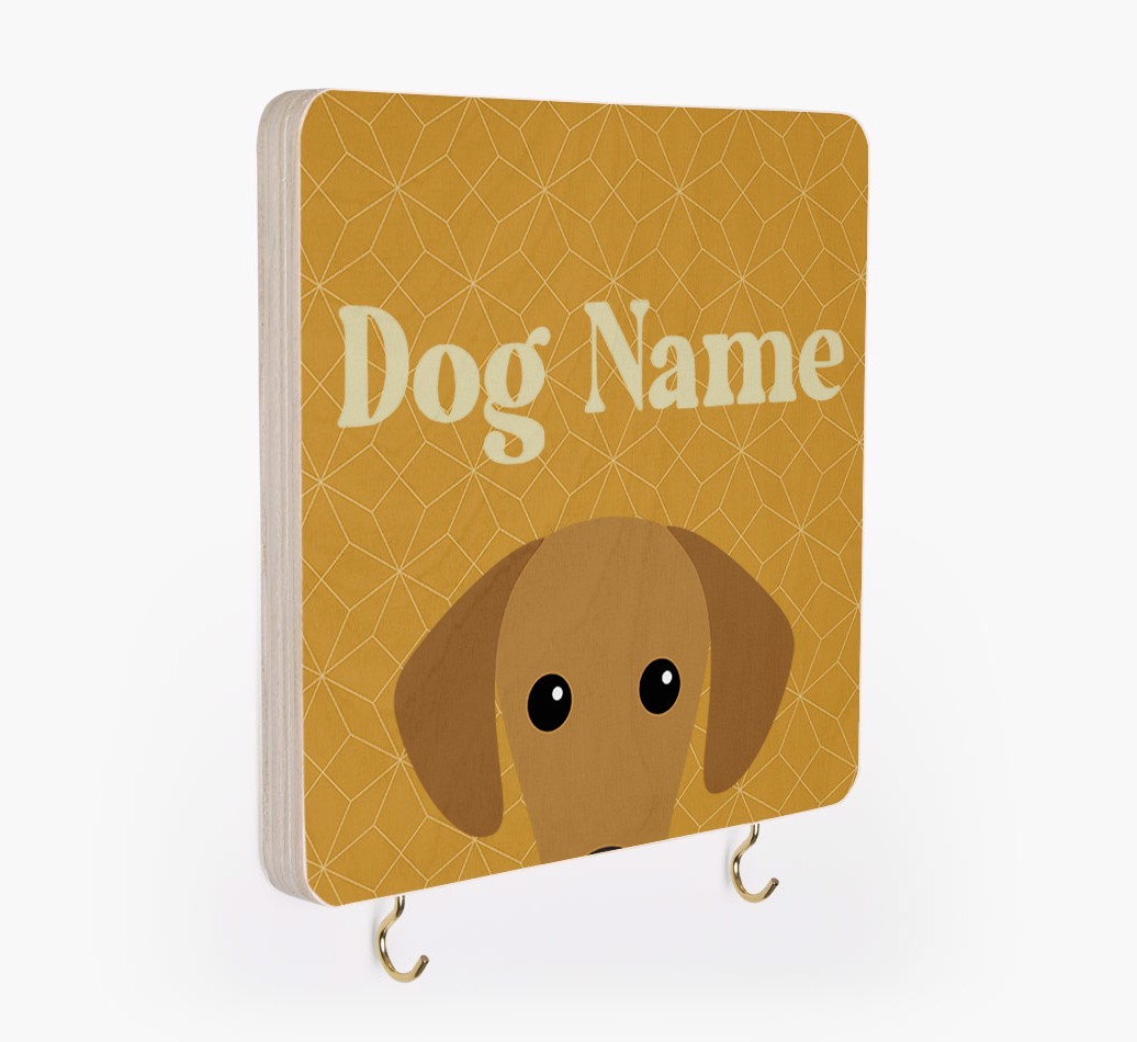 'Geometric Pattern' - Personalized {breedFullName} Lead & Collar Hanger