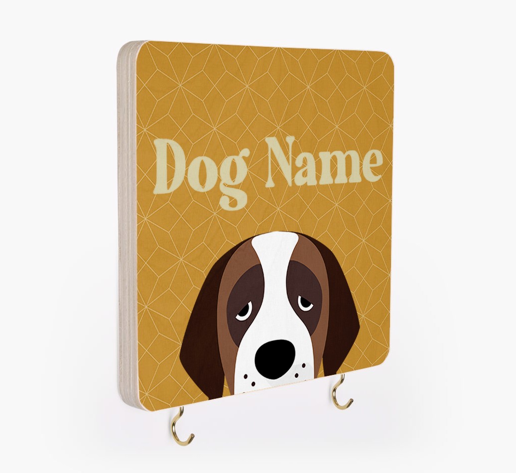 'Geometric Pattern' - Personalized {breedFullName} Lead & Collar Hanger