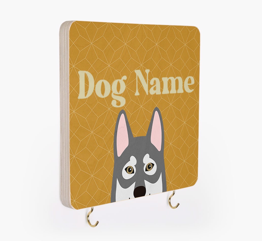 'Geometric Pattern' - Personalized {breedFullName} Lead & Collar Hanger