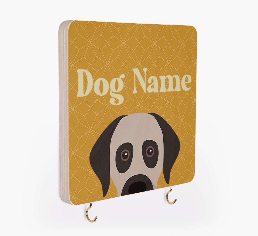 'Geometric Pattern' - Personalized {breedFullName} Lead & Collar Hanger