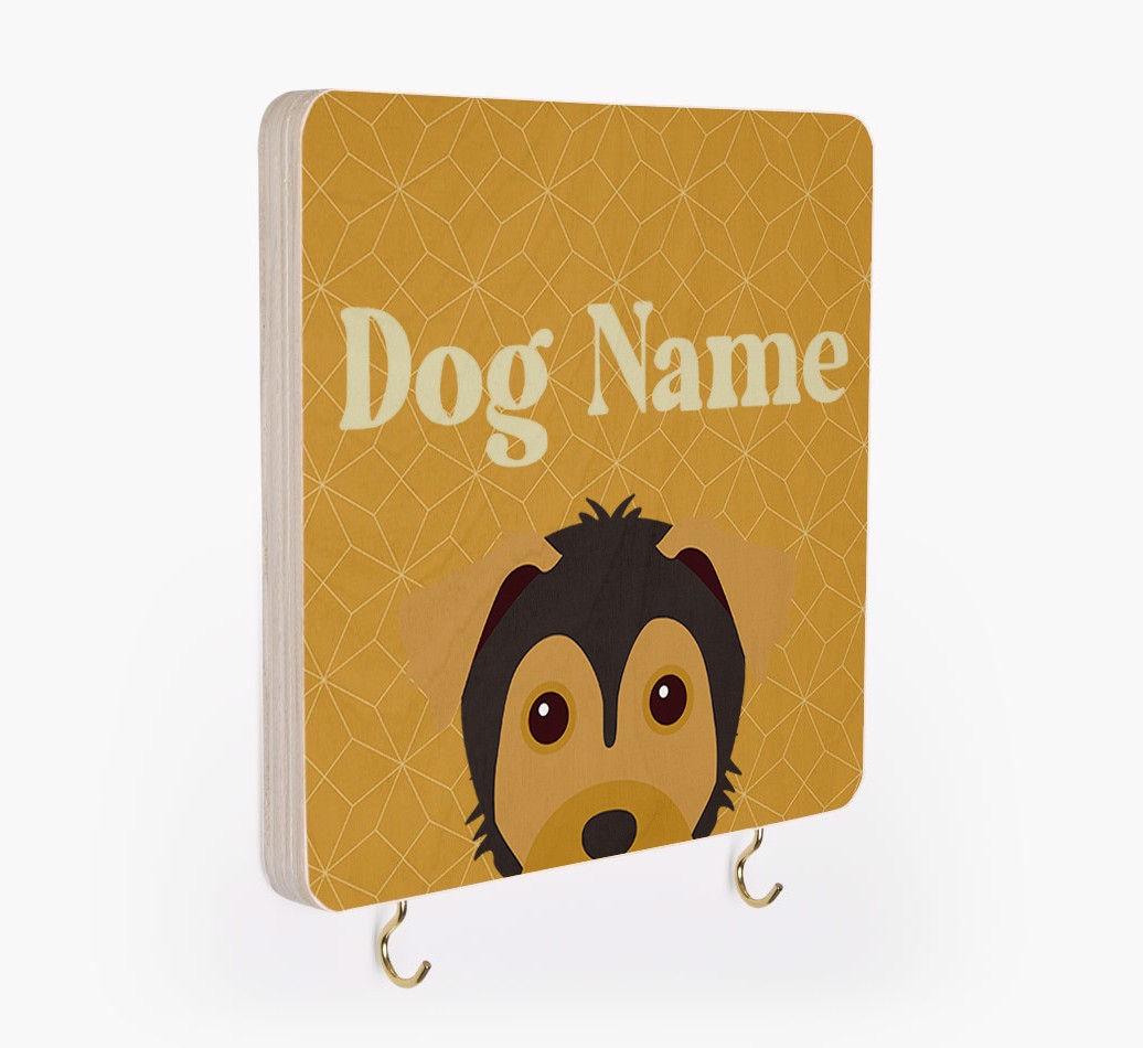 'Geometric Pattern' - Personalized {breedFullName} Lead & Collar Hanger