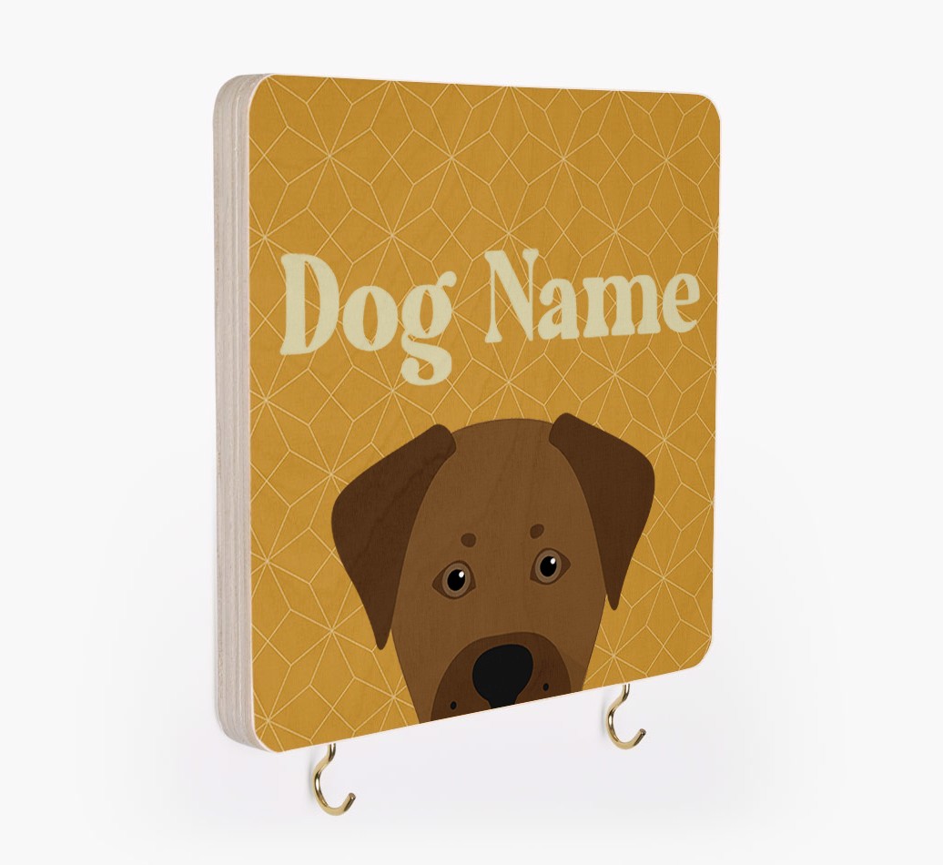 'Geometric Pattern' - Personalized {breedFullName} Lead & Collar Hanger