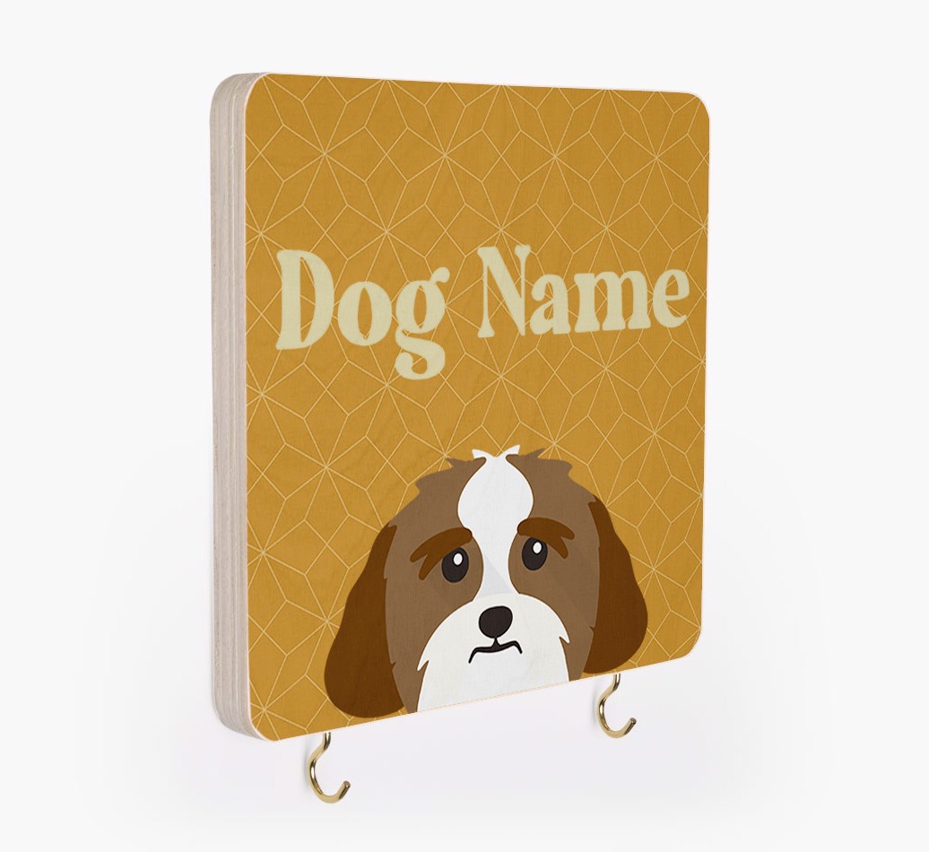 'Geometric Pattern' - Personalized {breedFullName} Lead & Collar Hanger
