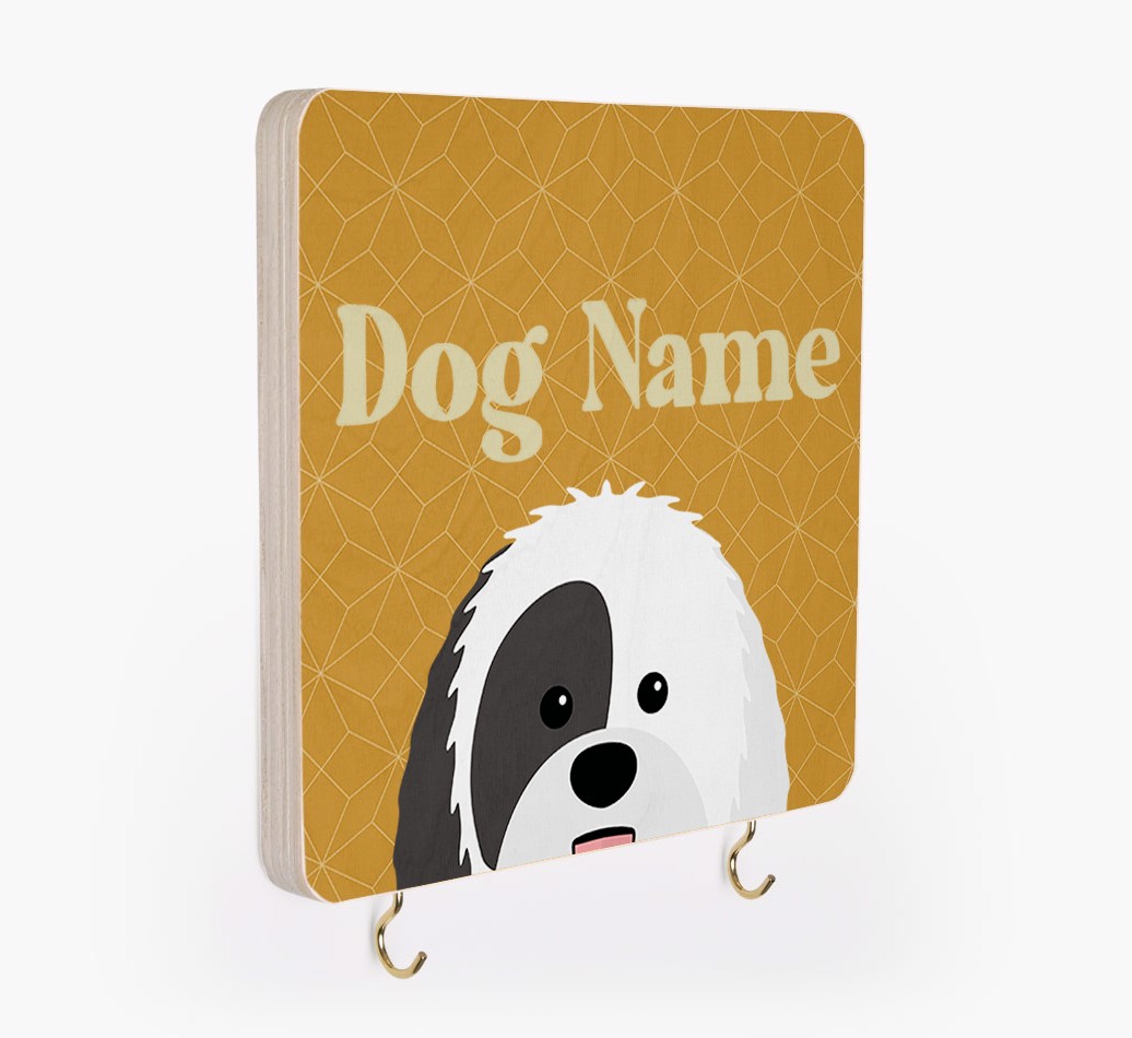 'Geometric Pattern' - Personalized {breedFullName} Lead & Collar Hanger