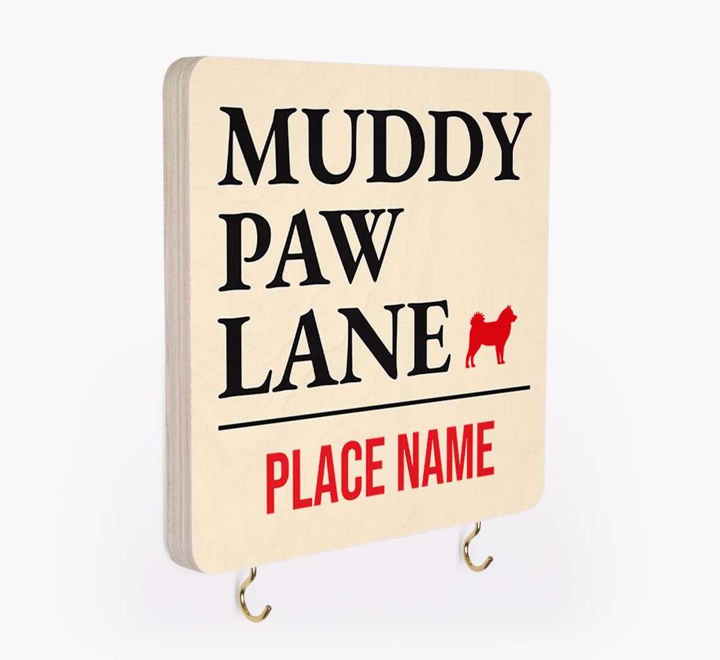 'Muddy Paw Lane' - Personalized {breedFullName} Lead & Collar Hanger
