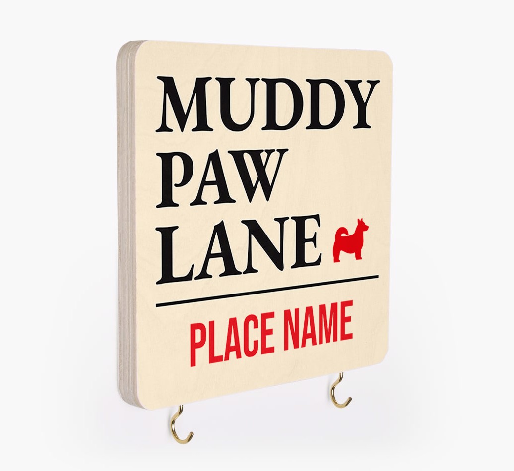 'Muddy Paw Lane' - Personalized {breedFullName} Lead & Collar Hanger