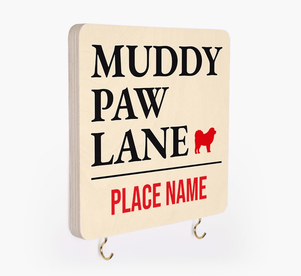 'Muddy Paw Lane' - Personalized {breedFullName} Lead & Collar Hanger