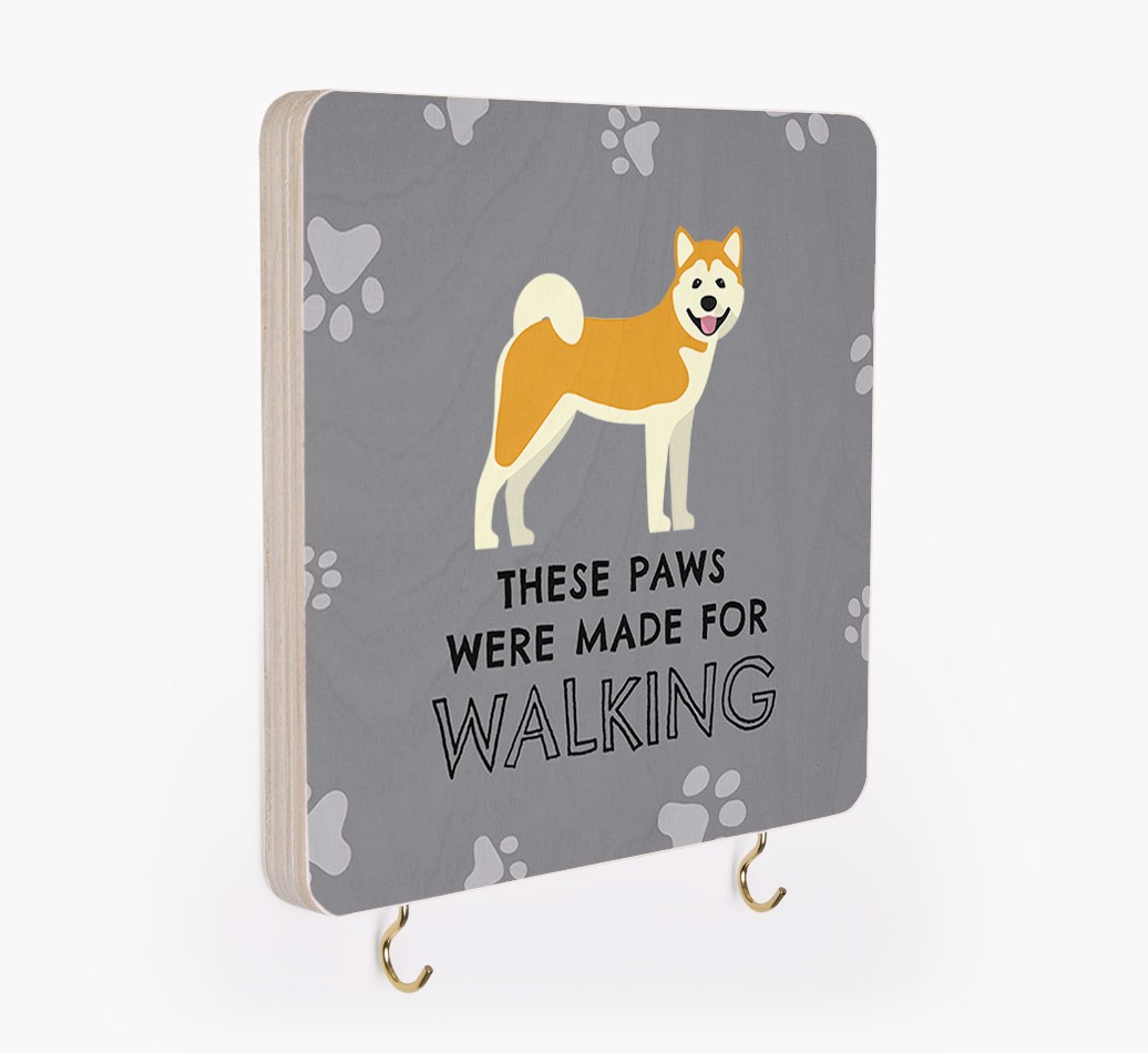 'These Paws Are Made for Walking' - Personalized {breedFullName} Lead & Collar Hanger