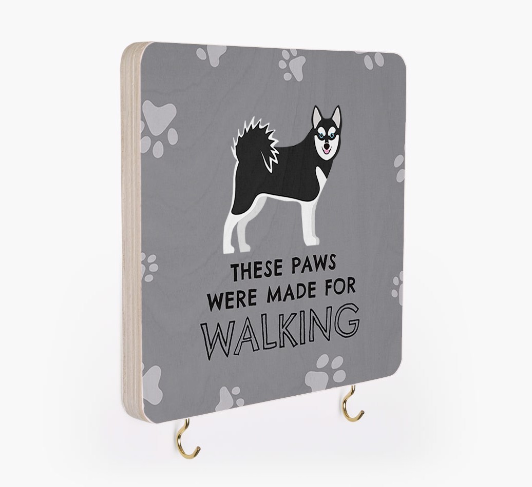 'These Paws Are Made for Walking' - Personalized {breedFullName} Lead & Collar Hanger