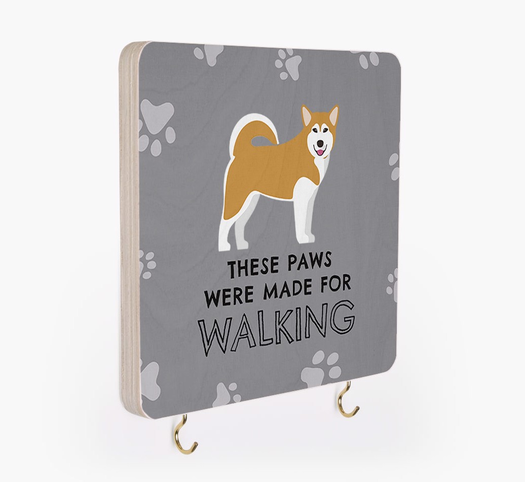 'These Paws Are Made for Walking' - Personalized {breedFullName} Lead & Collar Hanger