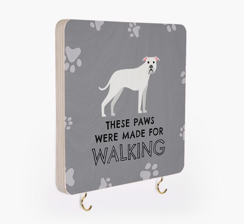 'These Paws Are Made for Walking' - Personalized {breedFullName} Lead & Collar Hanger