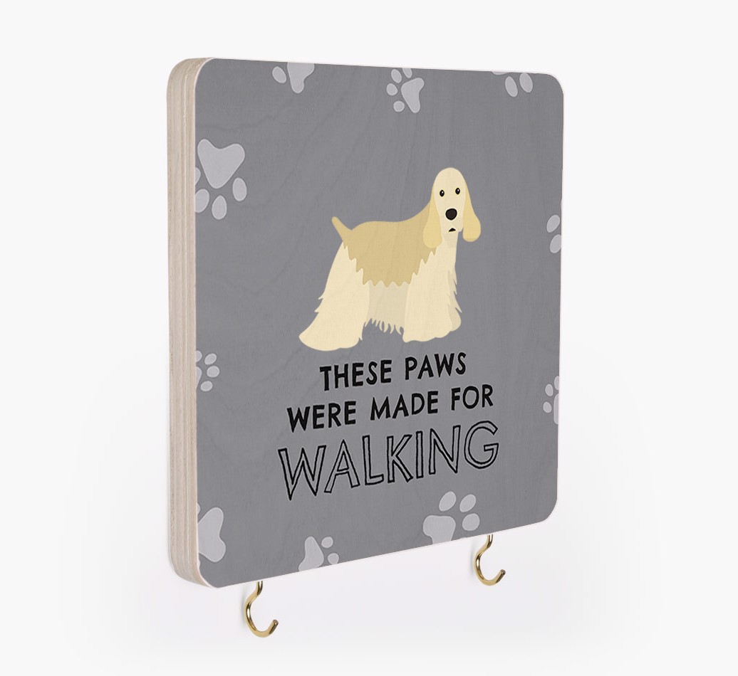 'These Paws Are Made for Walking' - Personalized {breedFullName} Lead & Collar Hanger