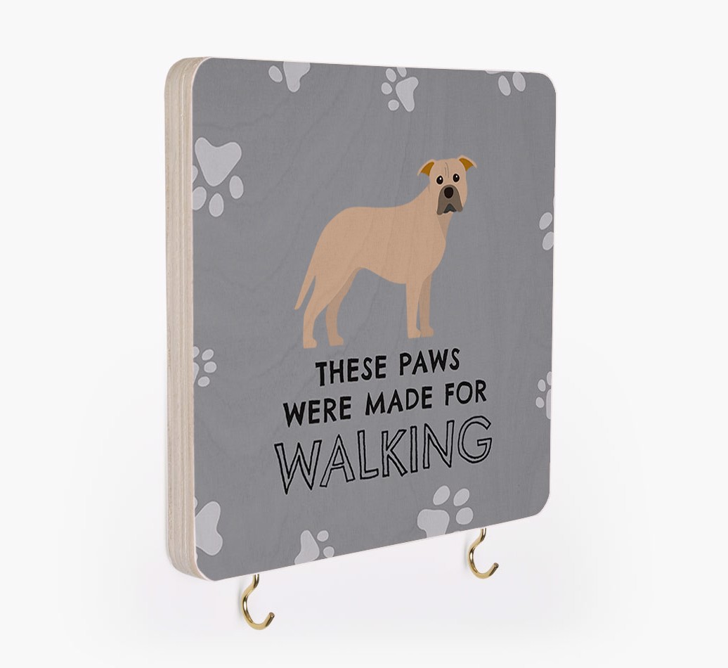 'These Paws Are Made for Walking' - Personalized {breedFullName} Lead & Collar Hanger