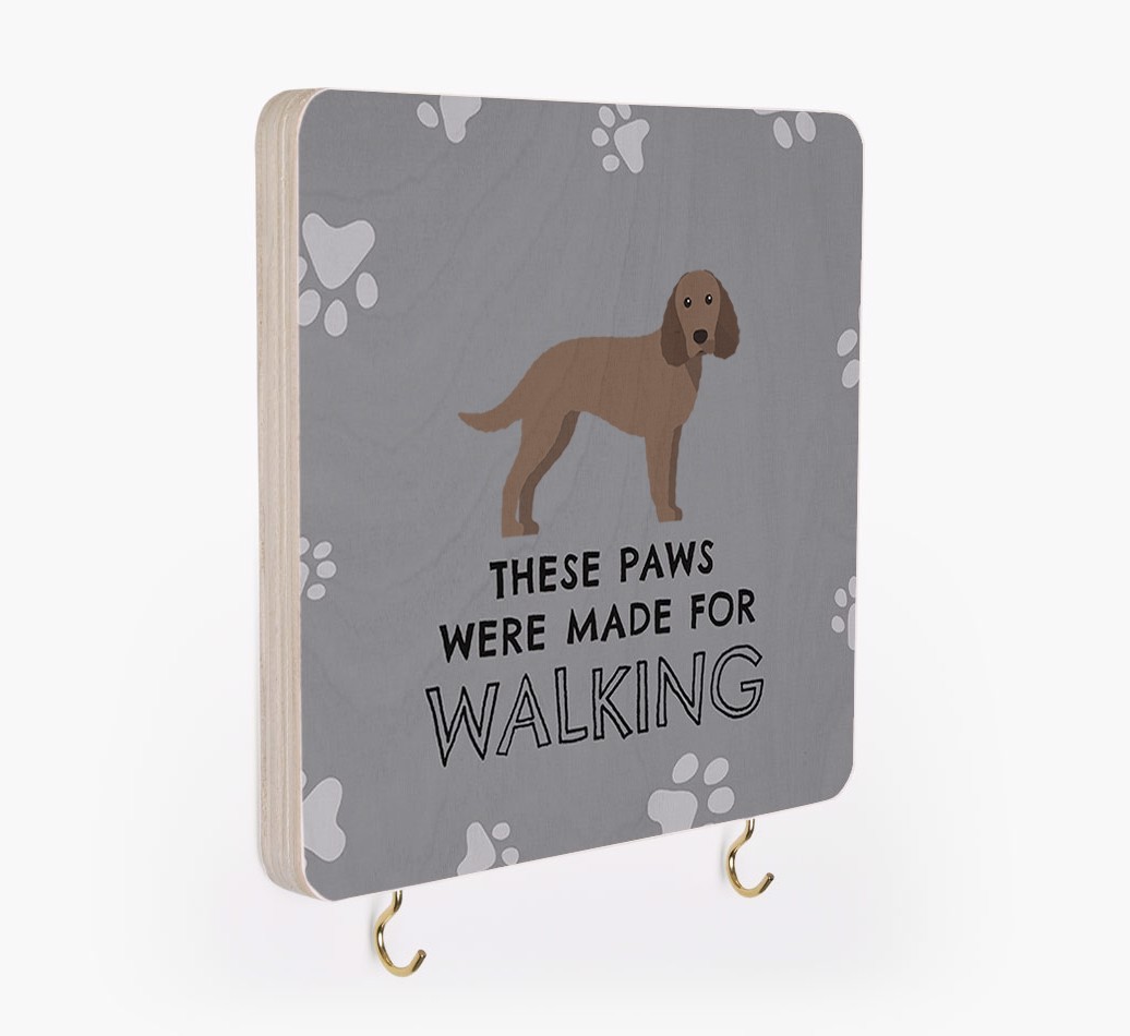 'These Paws Are Made for Walking' - Personalized {breedFullName} Lead & Collar Hanger