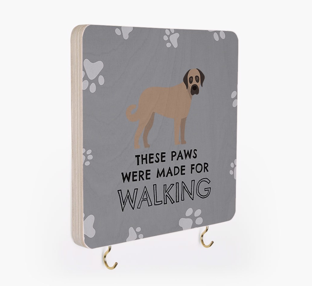 'These Paws Are Made for Walking' - Personalized {breedFullName} Lead & Collar Hanger