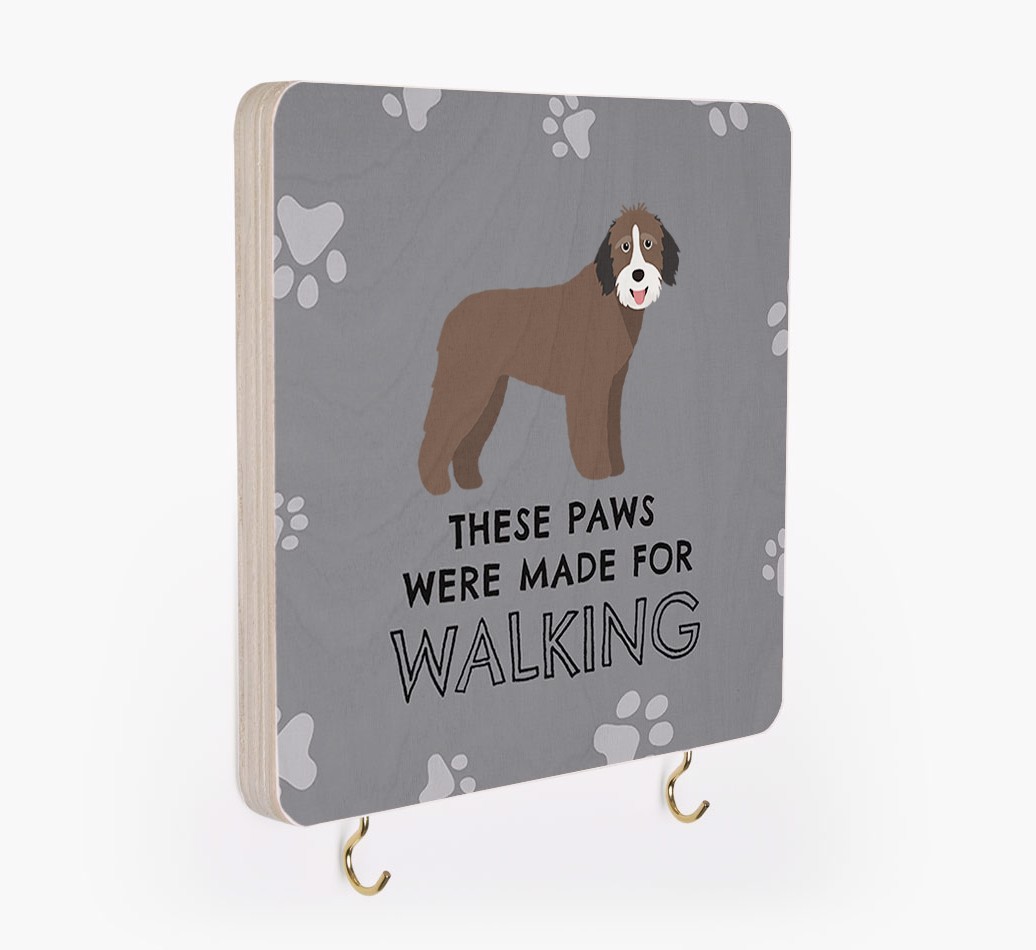 'These Paws Are Made for Walking' - Personalized {breedFullName} Lead & Collar Hanger