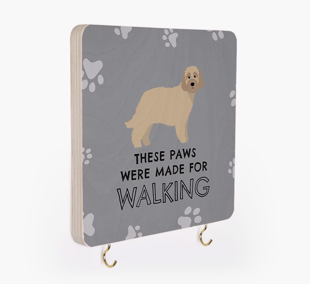 'These Paws Are Made for Walking' - Personalized {breedFullName} Lead & Collar Hanger