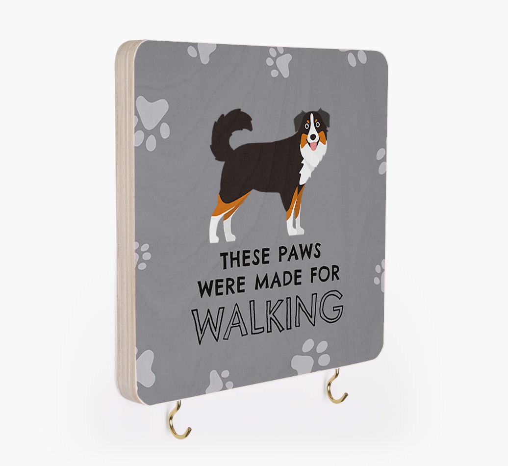 'These Paws Are Made for Walking' - Personalized {breedFullName} Lead & Collar Hanger