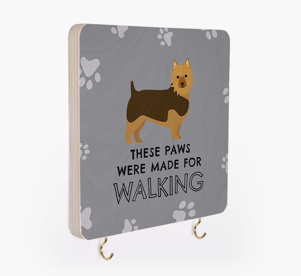 'These Paws Are Made for Walking' - Personalized {breedFullName} Lead & Collar Hanger