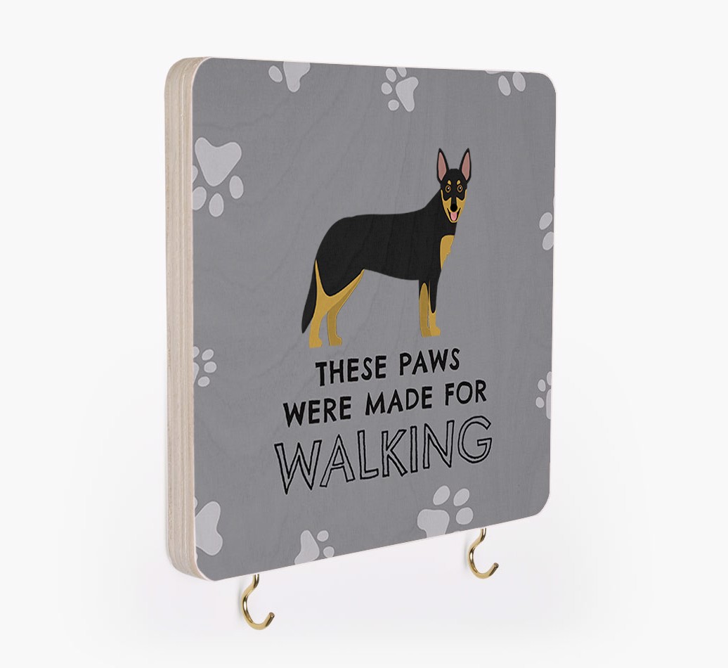 'These Paws Are Made for Walking' - Personalized {breedFullName} Lead & Collar Hanger