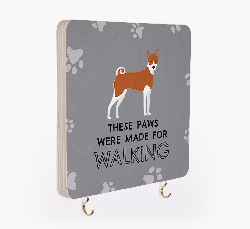'These Paws Are Made for Walking' - Personalized {breedFullName} Lead & Collar Hanger