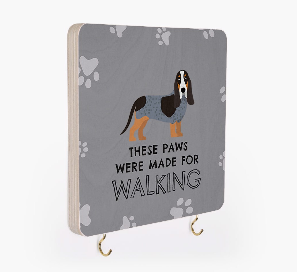 'These Paws Are Made for Walking' - Personalized {breedFullName} Lead & Collar Hanger