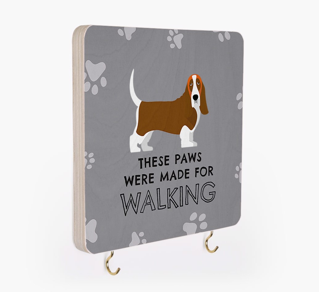 'These Paws Are Made for Walking' - Personalized {breedFullName} Lead & Collar Hanger