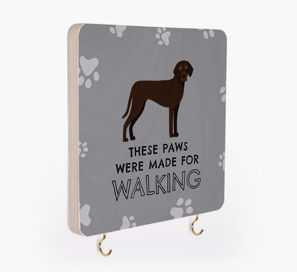 'These Paws Are Made for Walking' - Personalized {breedFullName} Lead & Collar Hanger