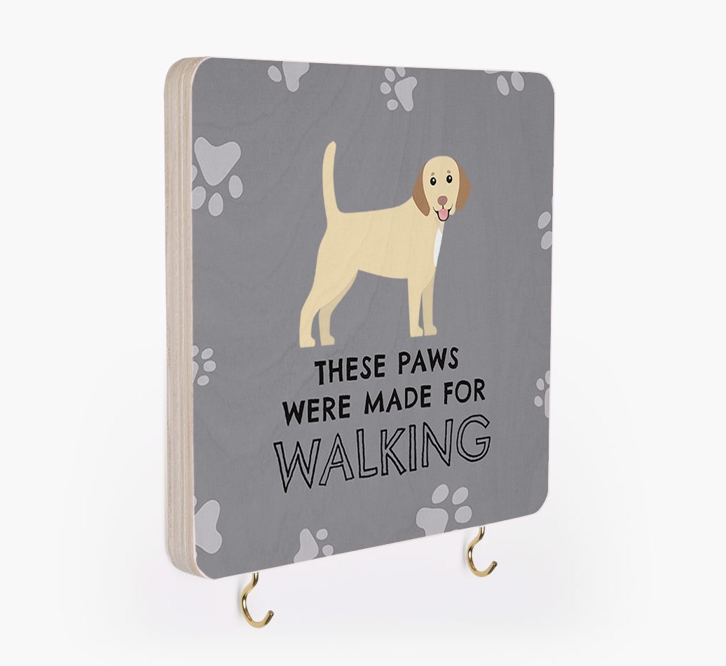 'These Paws Are Made for Walking' - Personalized {breedFullName} Lead & Collar Hanger