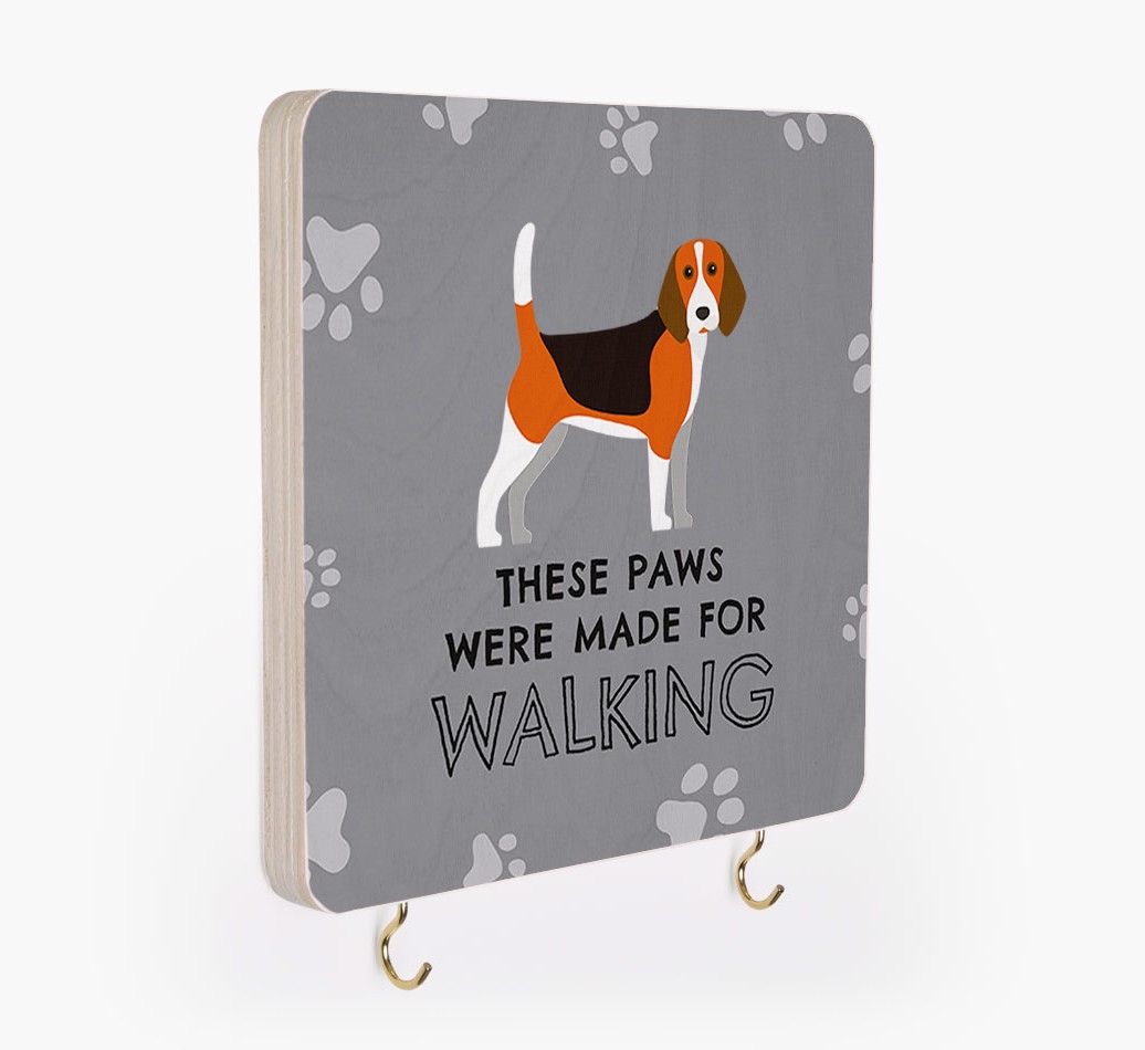 'These Paws Are Made for Walking' - Personalized {breedFullName} Lead & Collar Hanger