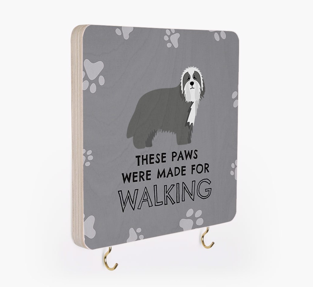 'These Paws Are Made for Walking' - Personalized {breedFullName} Lead & Collar Hanger