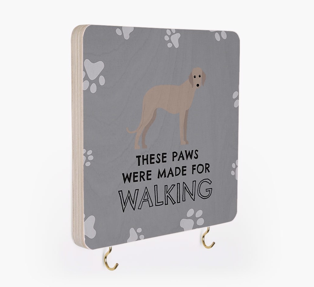 'These Paws Are Made for Walking' - Personalized {breedFullName} Lead & Collar Hanger
