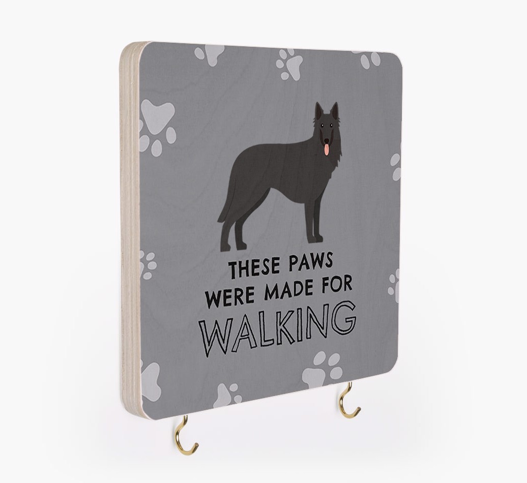 'These Paws Are Made for Walking' - Personalized {breedFullName} Lead & Collar Hanger
