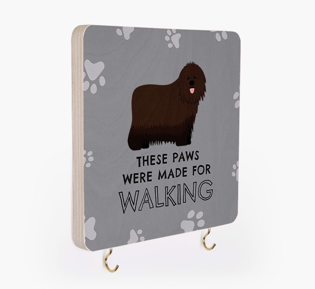 'These Paws Are Made for Walking' - Personalised {breedFullName} Lead & Collar Hanger