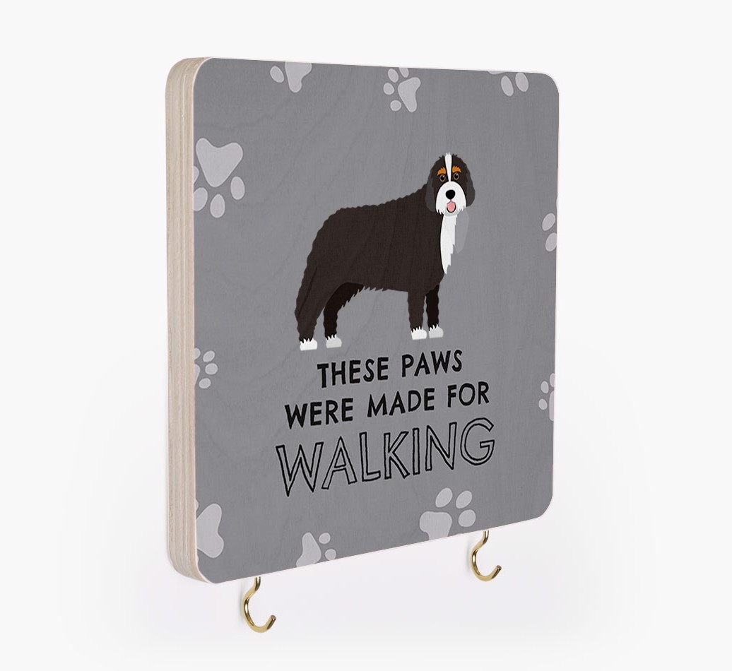 'These Paws Are Made for Walking' - Personalized {breedFullName} Lead & Collar Hanger
