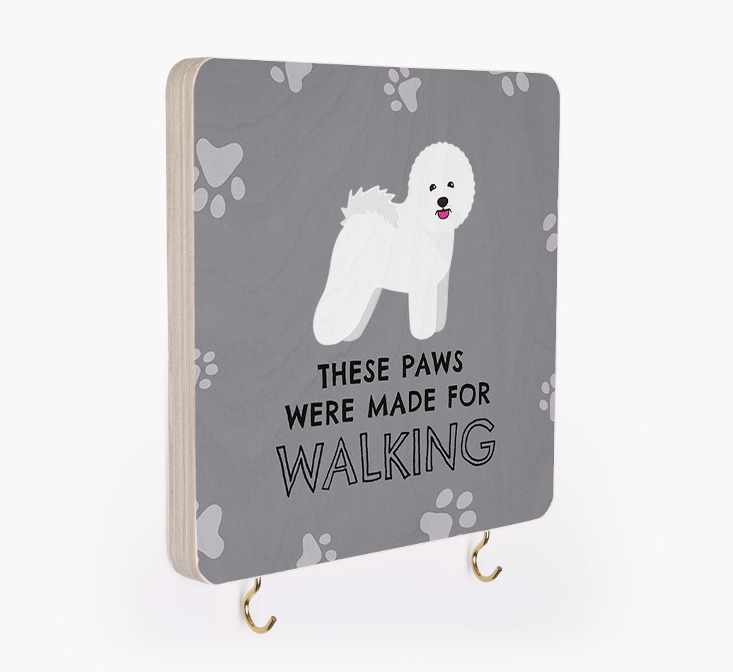 'These Paws Are Made for Walking' - Personalized {breedFullName} Lead & Collar Hanger