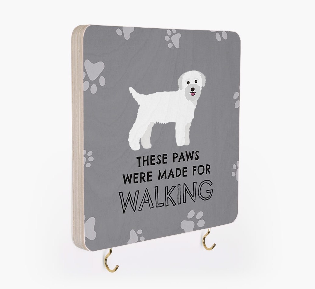 'These Paws Are Made for Walking' - Personalized {breedFullName} Lead & Collar Hanger