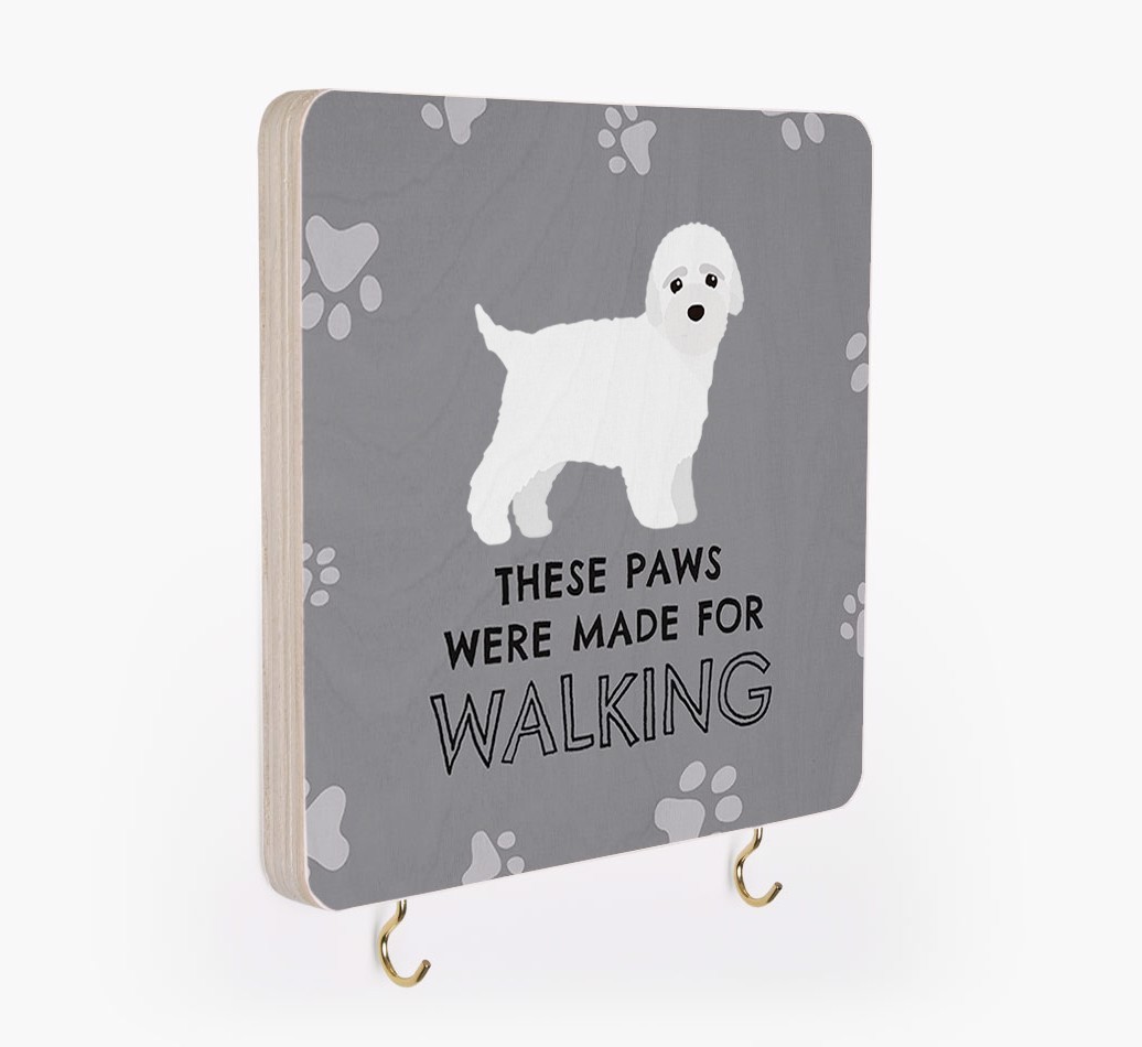 'These Paws Are Made for Walking' - Personalized {breedFullName} Lead & Collar Hanger