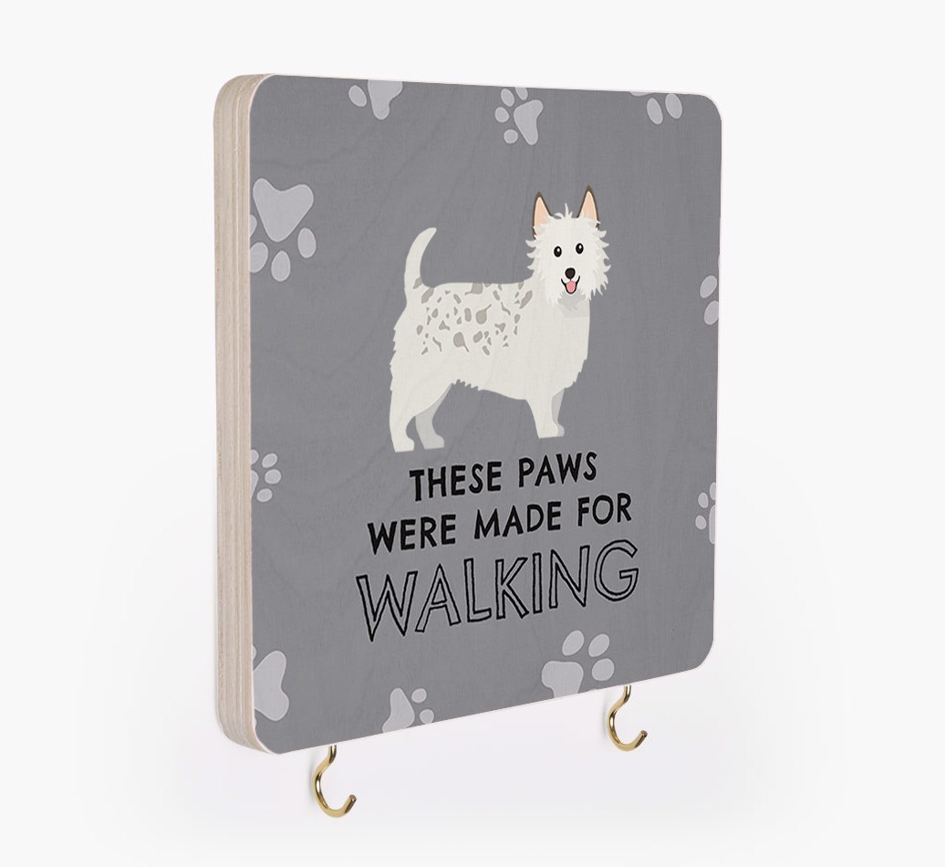 'These Paws Are Made for Walking' - Personalized {breedFullName} Lead & Collar Hanger