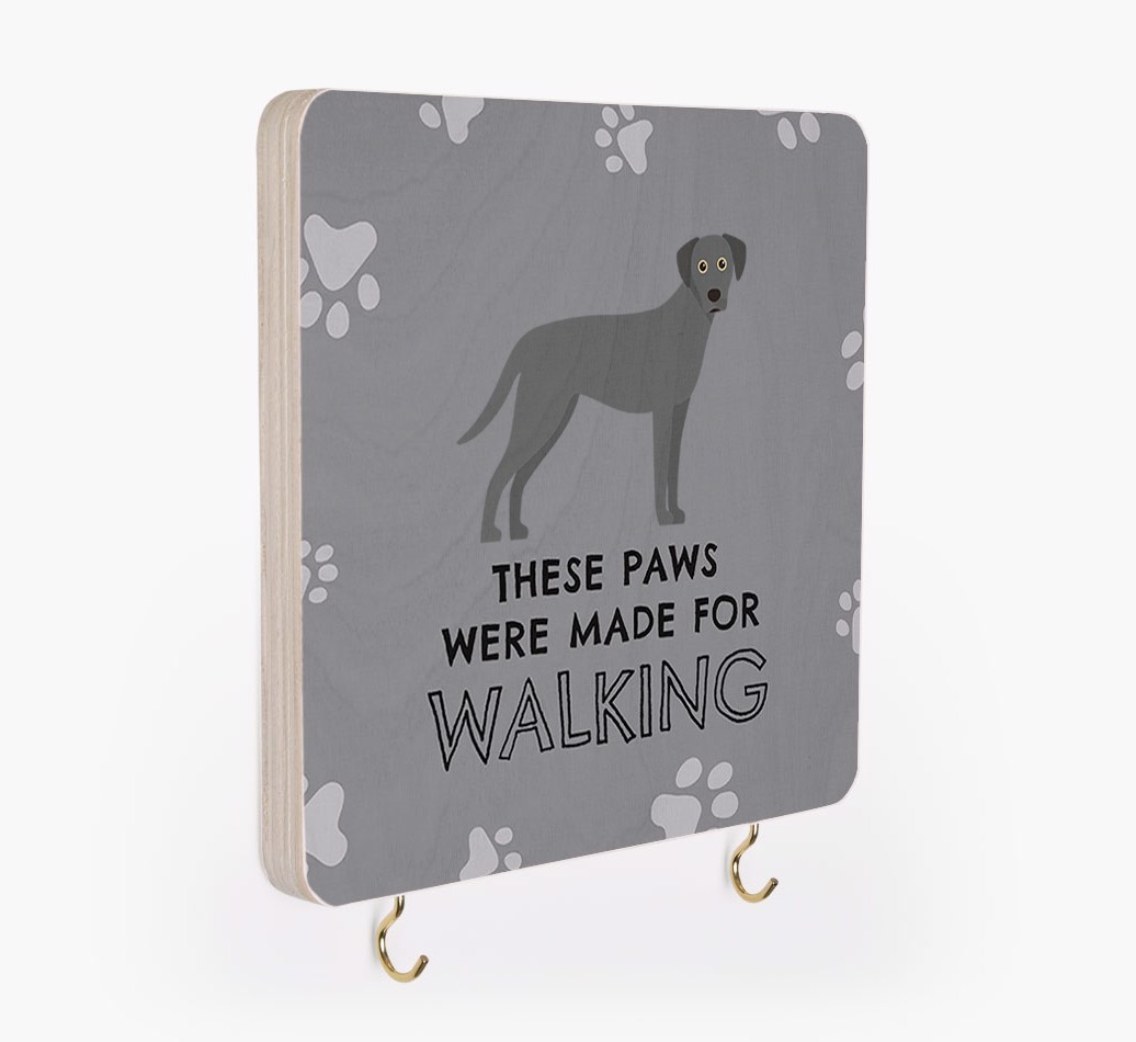 'These Paws Are Made for Walking' - Personalized {breedFullName} Lead & Collar Hanger