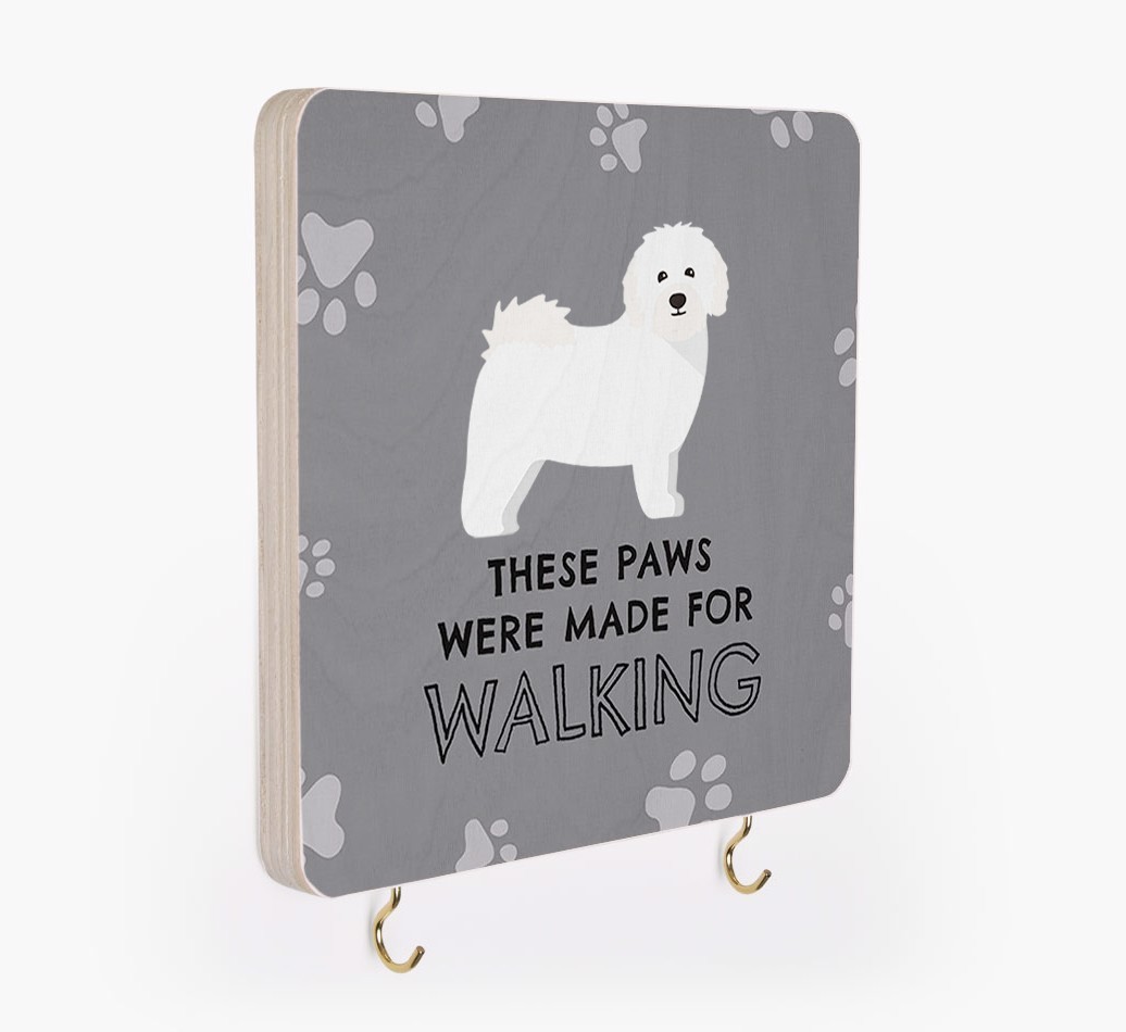 'These Paws Are Made for Walking' - Personalized {breedFullName} Lead & Collar Hanger