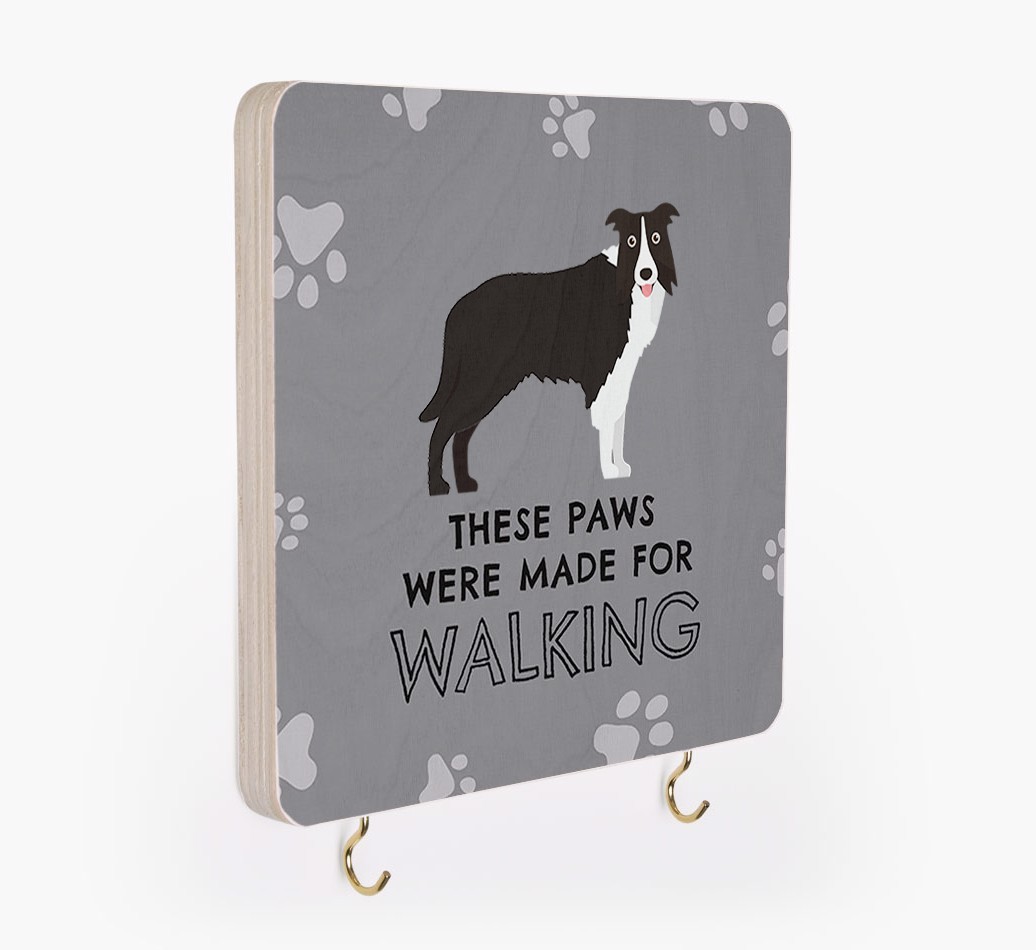 'These Paws Are Made for Walking' - Personalised {breedFullName} Lead & Collar Hanger