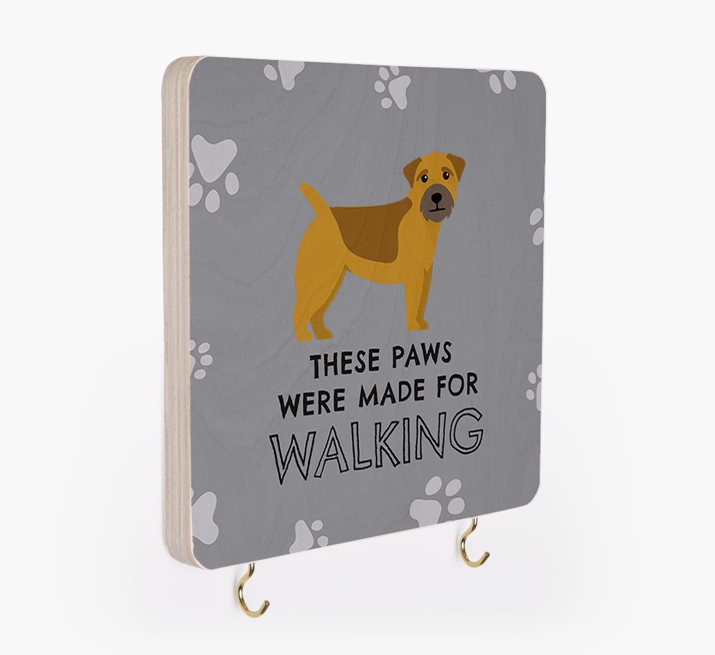 'These Paws Are Made for Walking' - Personalized {breedFullName} Lead & Collar Hanger