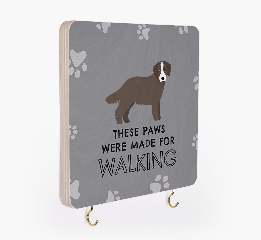 'These Paws Are Made for Walking' - Personalized {breedFullName} Lead & Collar Hanger