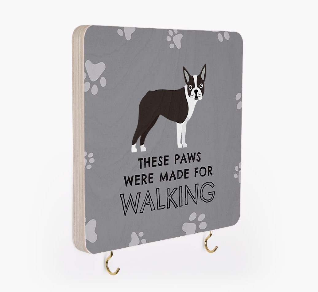 'These Paws Are Made for Walking' - Personalized {breedFullName} Lead & Collar Hanger