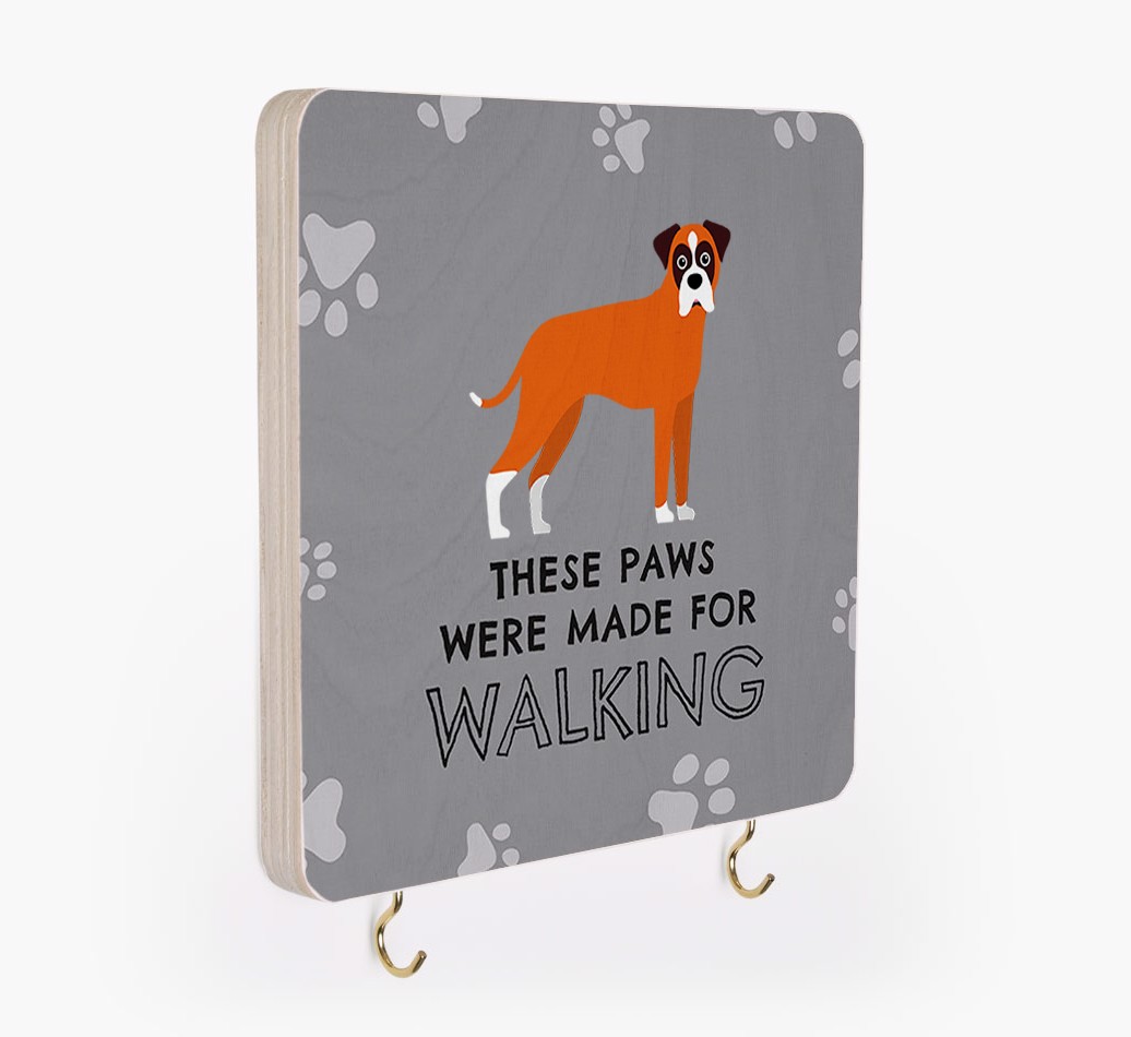 'These Paws Are Made for Walking' - Personalized {breedFullName} Lead & Collar Hanger