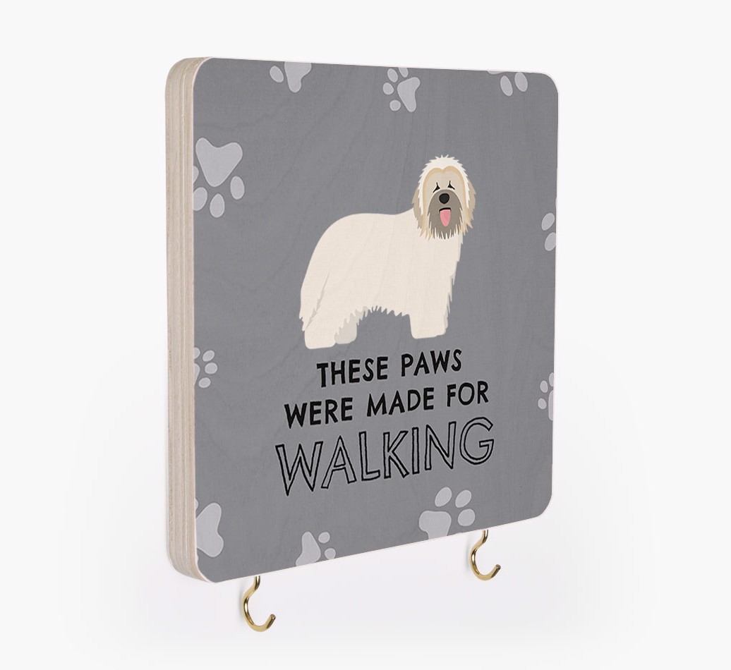 'These Paws Are Made for Walking' - Personalized {breedFullName} Lead & Collar Hanger