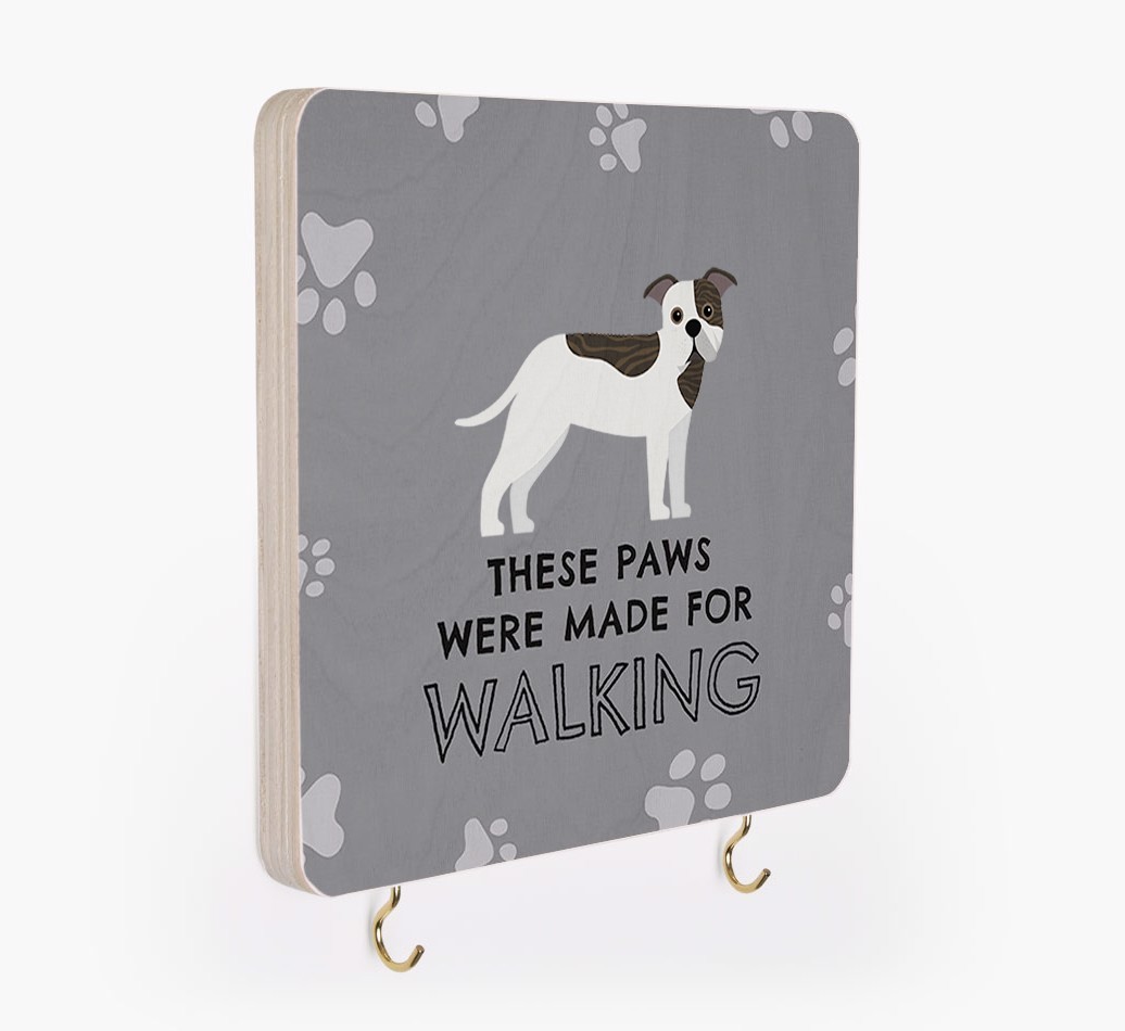 'These Paws Are Made for Walking' - Personalized {breedFullName} Lead & Collar Hanger